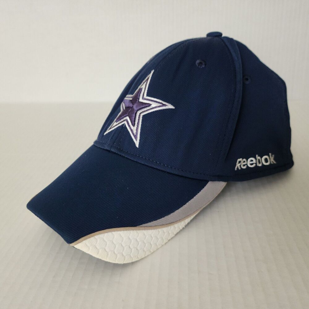NFL Football Dallas Cowboys Cap Hat L/XL Blue White Cotton-Blend Reebok Onfield
